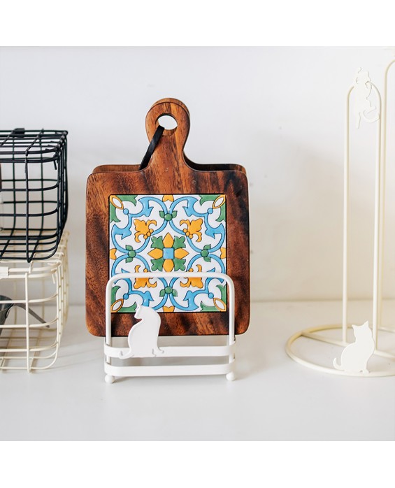 Cat Iron Table Storage Rack