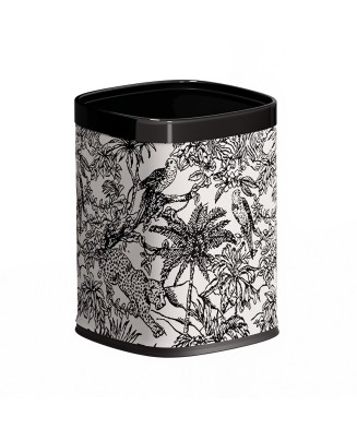 Jacquard Leather Double-Layer Trash Can