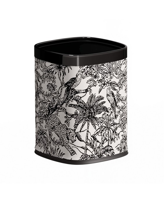 Jacquard Leather Double-Layer Trash Can