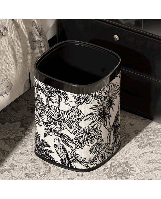 Jacquard Leather Double-Layer Trash Can