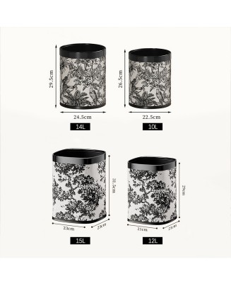 Jacquard Leather Double-Layer Trash Can