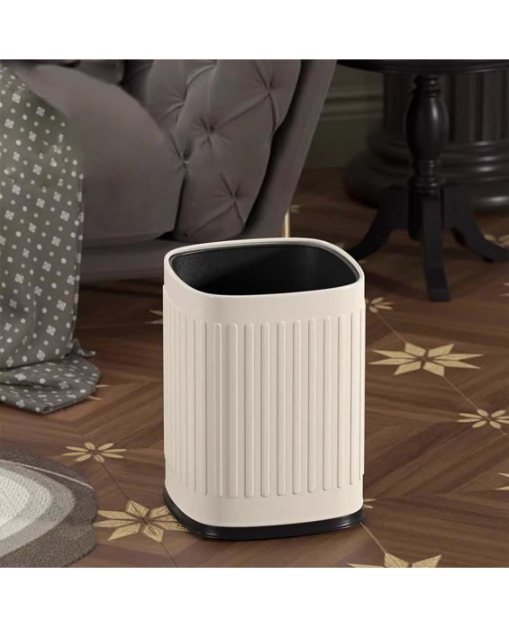 Cream White Double-Layer Direct Throw Trash Can