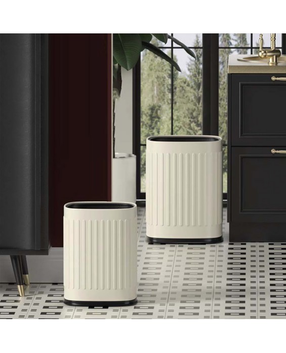Cream White Double-Layer Direct Throw Trash Can