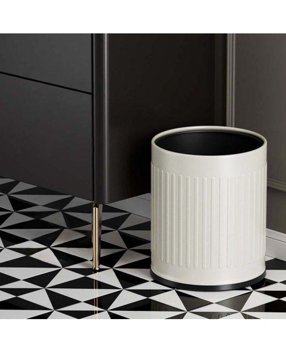 Cream White Double-Layer Direct Throw Trash Can