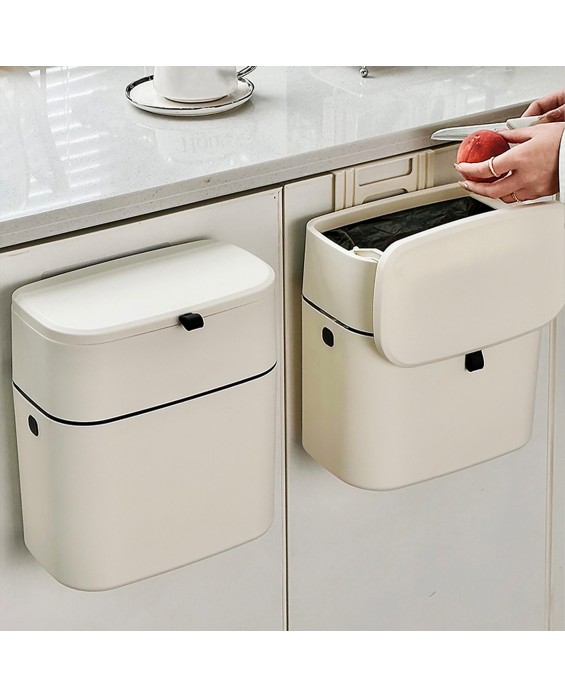Wall-Mounted Trash Can With Lid