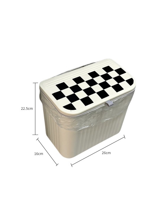 Checkerboard Wall-Mounted Trash Can