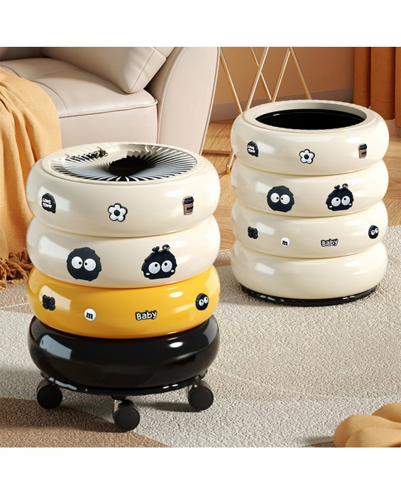Push-Type Cylindrical Trash Can