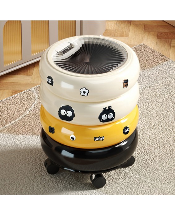 Push-Type Cylindrical Trash Can