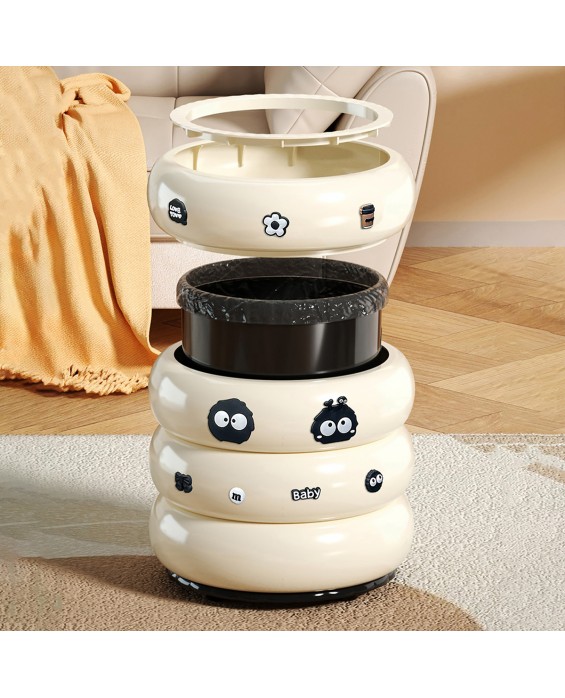 Push-Type Cylindrical Trash Can