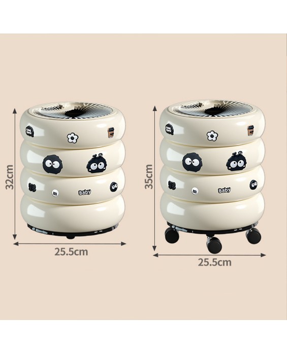 Push-Type Cylindrical Trash Can