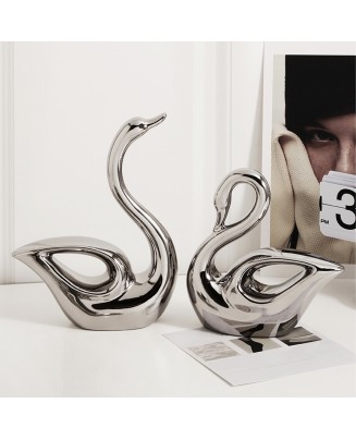 Home Silver-plated Swan Ornament