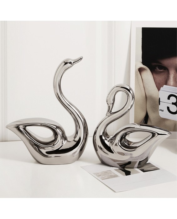Home Silver-plated Swan Ornament