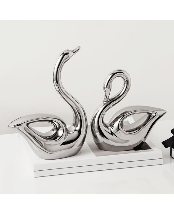 Home Silver-plated Swan Ornament