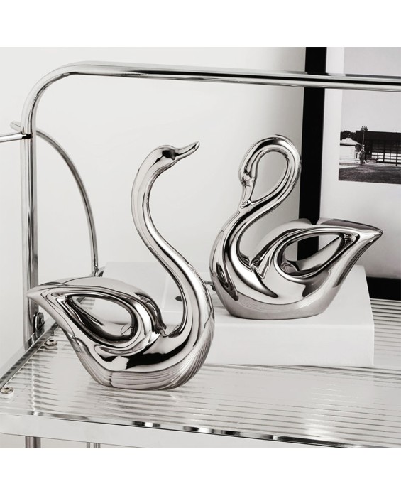 Home Silver-plated Swan Ornament