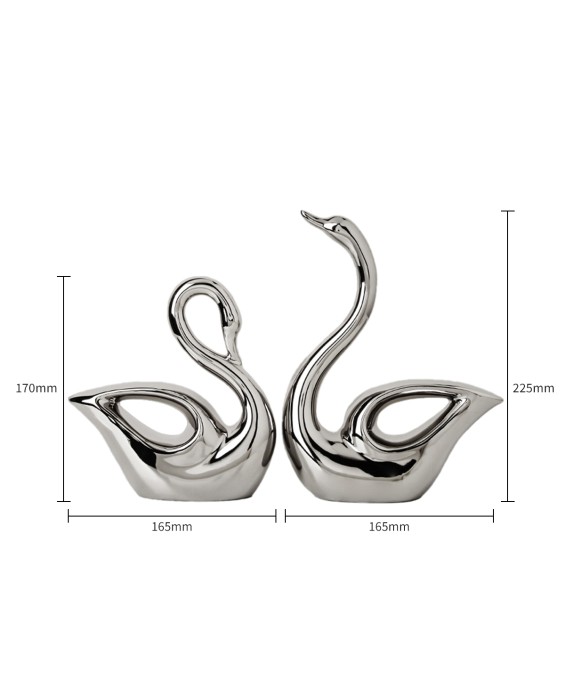 Home Silver-plated Swan Ornament