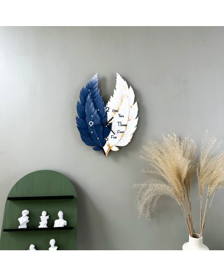 Two-Color Feather Living Room Wall Clock