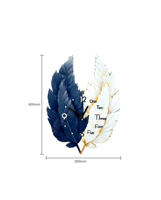 Two-Color Feather Living Room Wall Clock