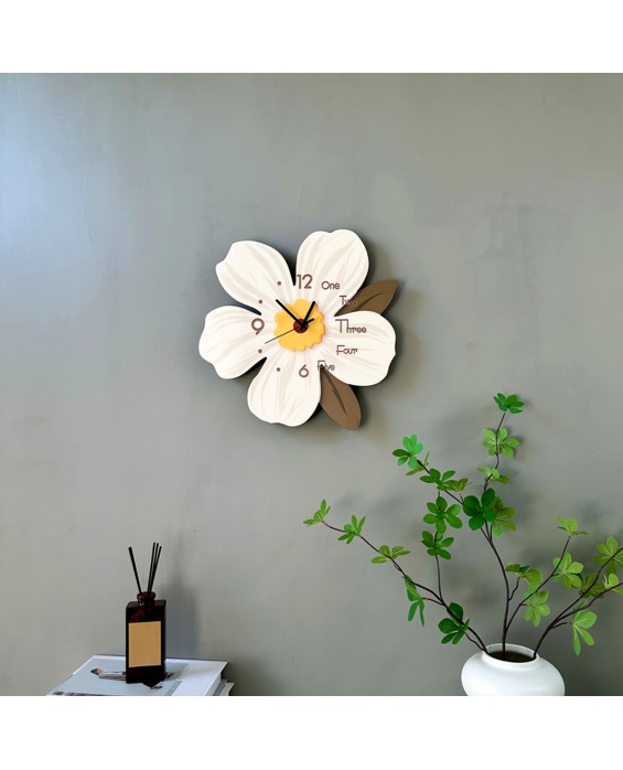 Simple And Light Luxury Flower Wall Clock