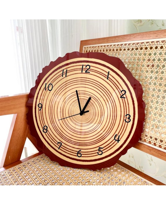 Annual Ring Wood Living Room Wall Clock