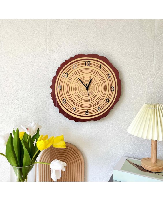 Annual Ring Wood Living Room Wall Clock