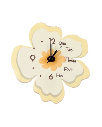 Two-Color Flower Living Room Home Wall Clock