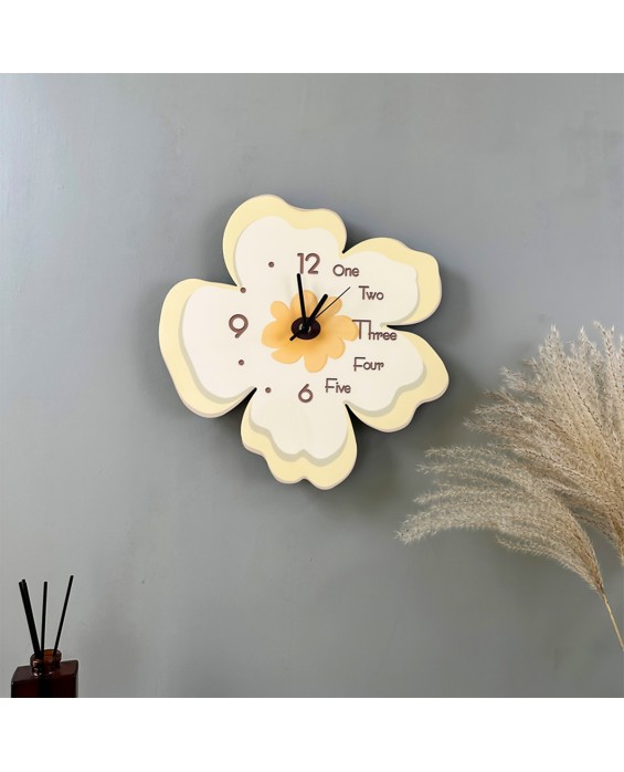 Two-Color Flower Living Room Home Wall Clock