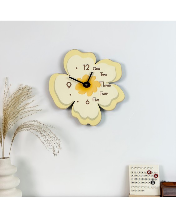 Two-Color Flower Living Room Home Wall Clock