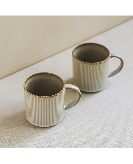 Retro Vertical Pattern Ceramic Mug