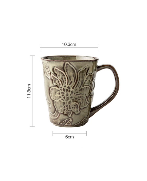 3D Embossed Floral Mug