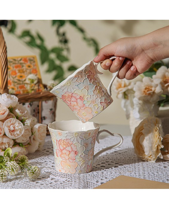 Flower Underglaze Color Mug
