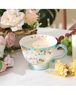 Hand-Painted Flower Mug