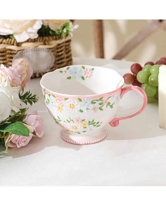 Hand-Painted Flower Mug