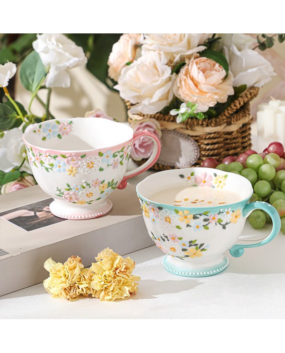 Hand-Painted Flower Mug