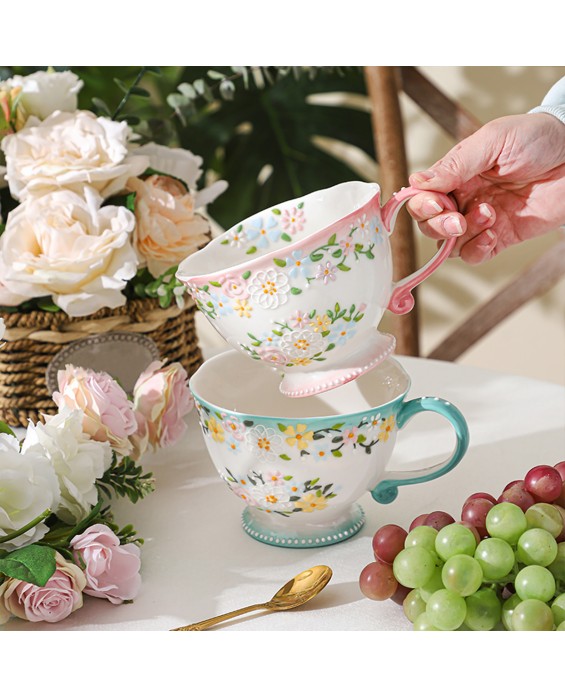 Hand-Painted Flower Mug