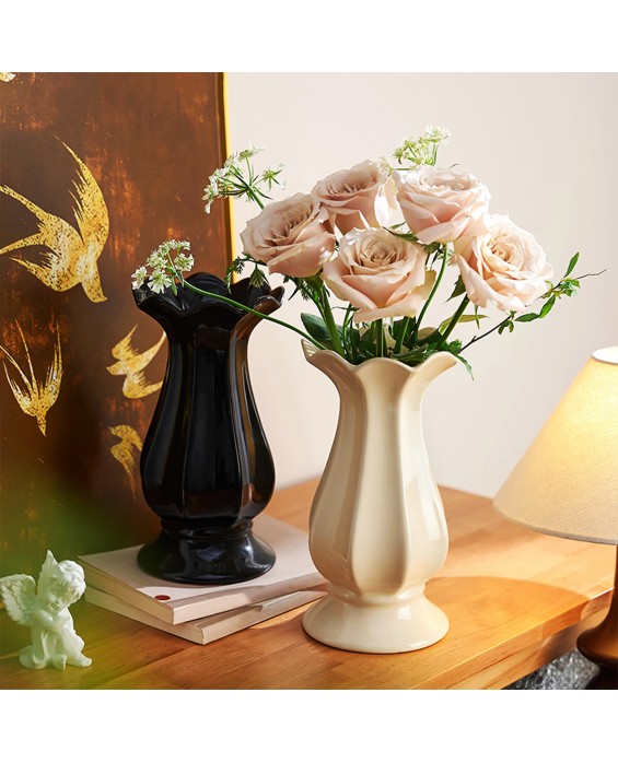 Simple Cream Ceramic Vase