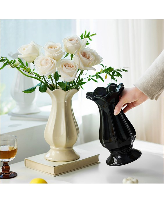 Simple Cream Ceramic Vase