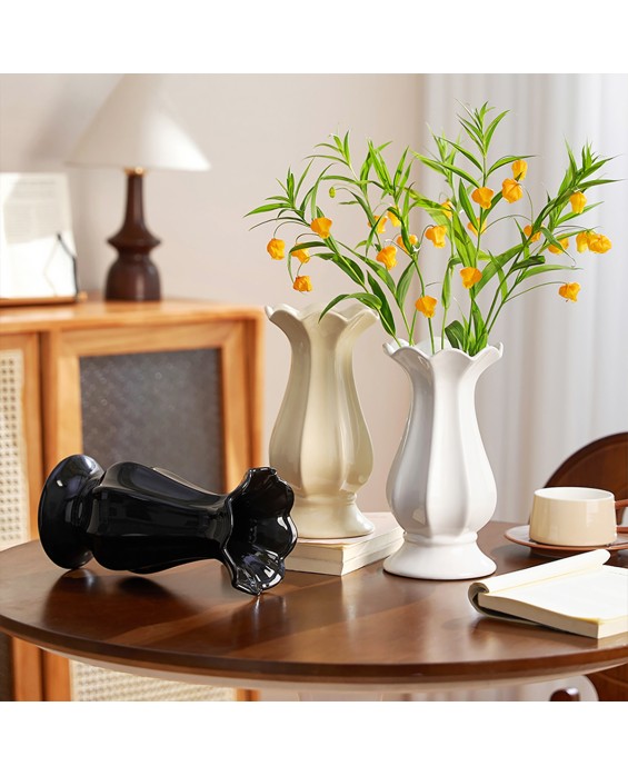 Simple Cream Ceramic Vase