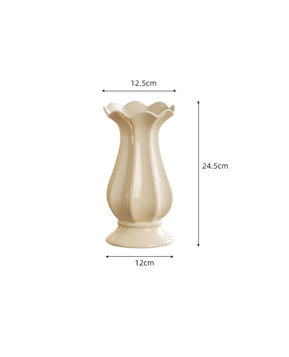 Simple Cream Ceramic Vase