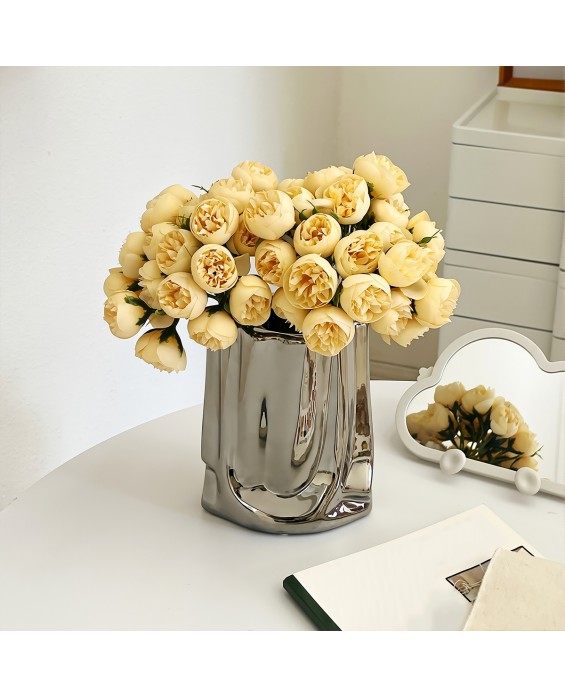Light Luxury Electroplated Ceramic Vase
