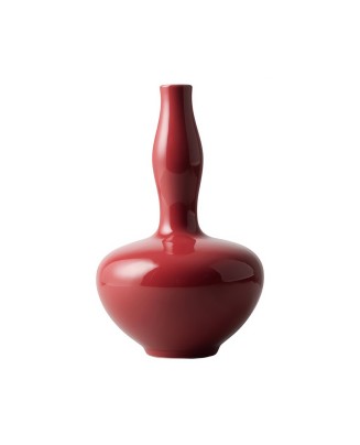 Red Glaze Porcelain Long-Necked Gourd Vase