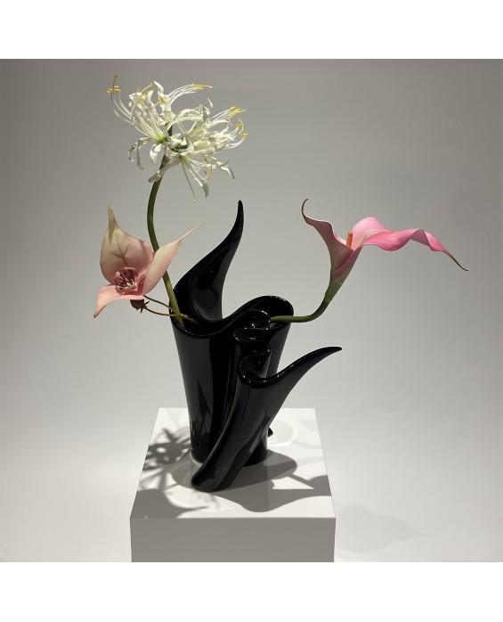 Black Irregular Vase