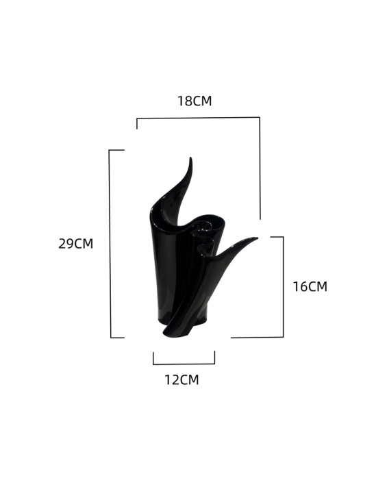Black Irregular Vase