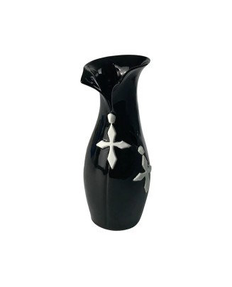 Black Cross Ceramic Vase
