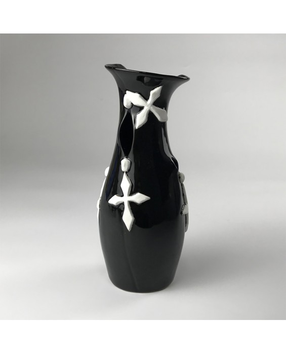 Black Cross Ceramic Vase