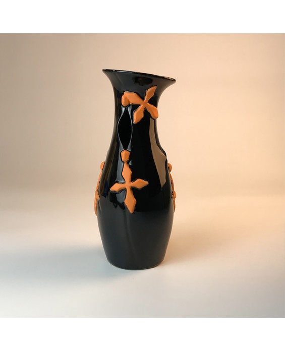 Black Cross Ceramic Vase