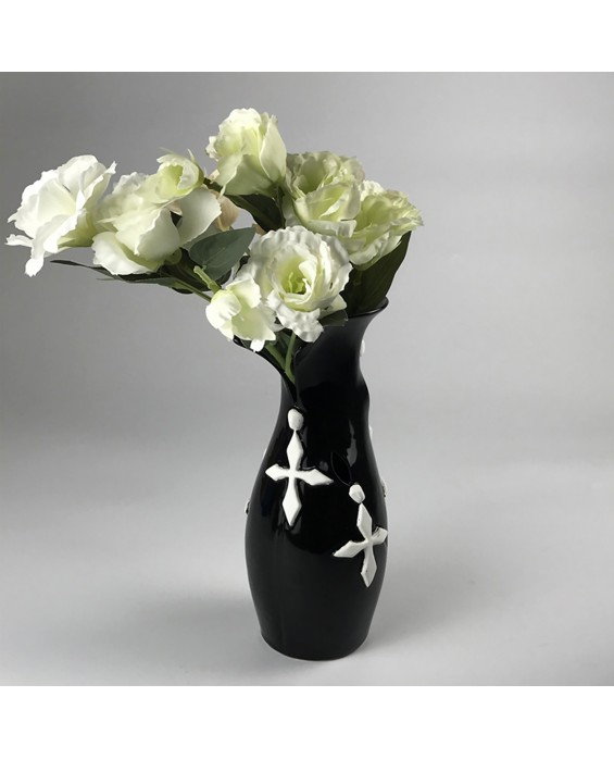 Black Cross Ceramic Vase