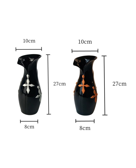 Black Cross Ceramic Vase